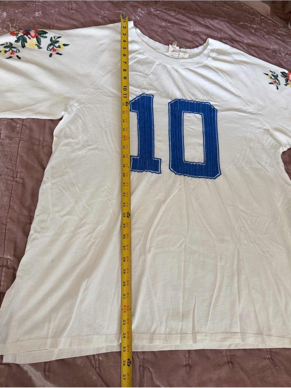 Anthropologie LyreBird Oversized Embroidered Sporty Tee XL - Picture 6 of 7
